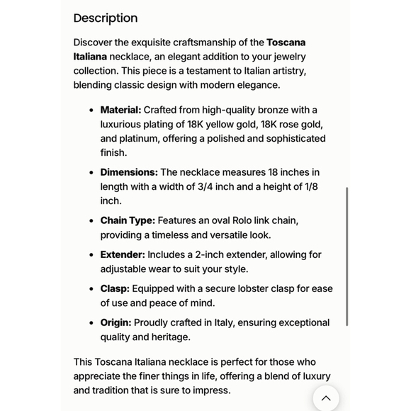 Women's Toscana Italiana Gold Clover Station Necklace 20in - Picture 2 of 2